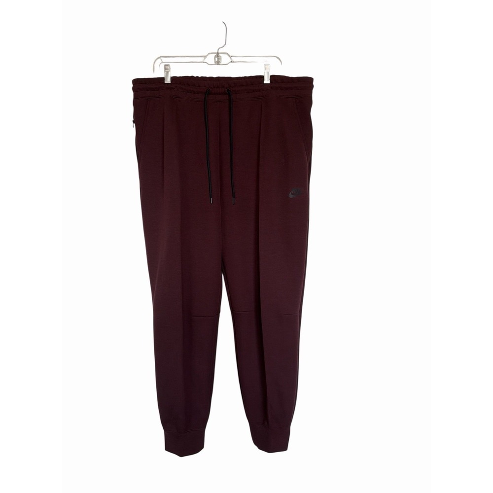 NWT Nike Womens Mid Rise‎ Full Length Joggers Burgundy Maroon Sweatpants 2XL